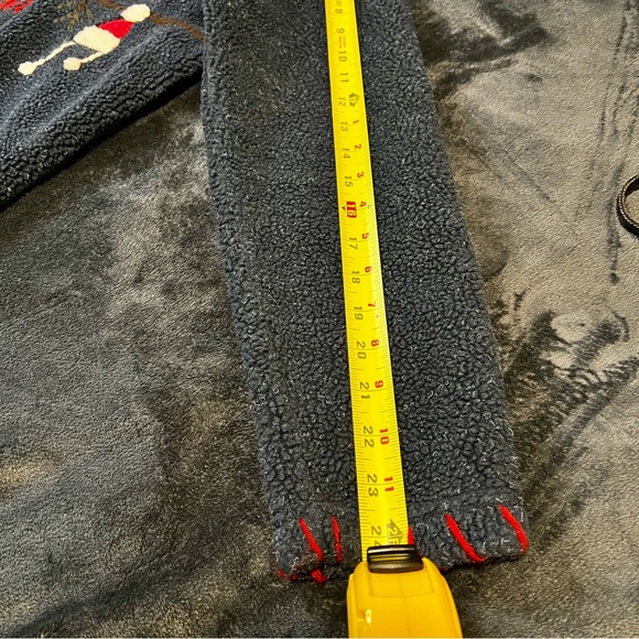 Vintage Faded Glory Ugly Holiday Fleece Zip Yarn Trim Design Cozy Sweater Large - Picture 11 of 13
